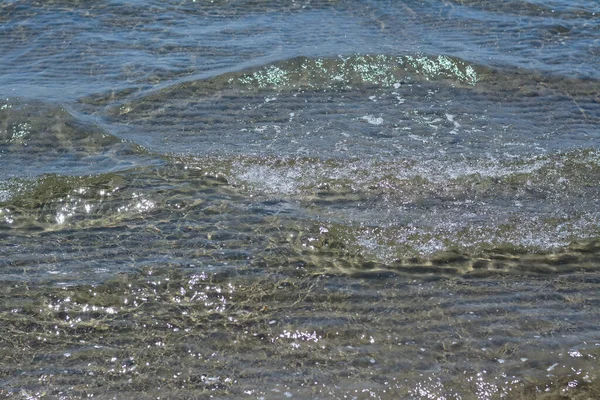 Belle Surface Eau Mer Avec Des Vagues Par Jour Ensoleillé — Photo