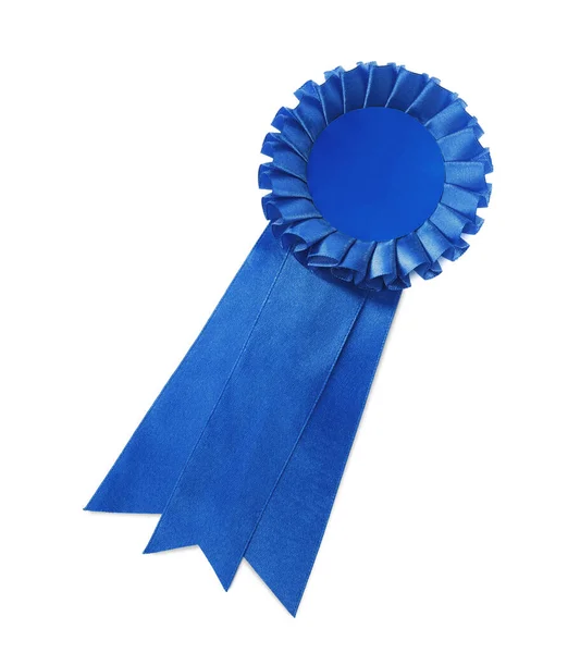 One Blue Award Ribbon Isolated White — Stok fotoğraf