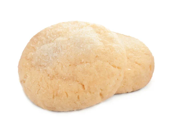 Dos Sabrosas Galletas Azúcar Aisladas Blanco — Foto de Stock