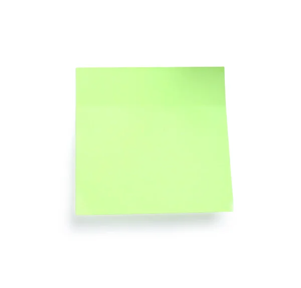 Blank Light Green Sticky Note Isolated White Space Text — Stock Photo, Image