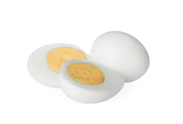 Beyaz Arka Planda Taze Kabuklu Haşlanmış Yumurta — Stok fotoğraf