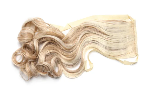 Güzel Sarı Kıvırcık Saçlı Beyaz Tenli Üst Manzaralı — Stok fotoğraf