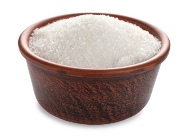 Beyaz kaptaki granüle şeker.