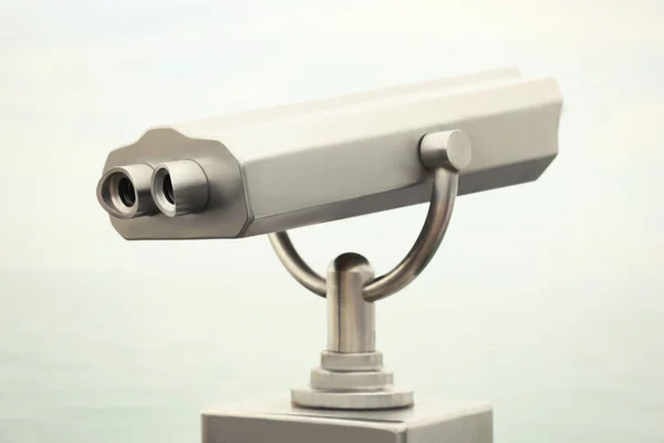 Metal Tower Viewer Installed Outdoors Mounted Binoculars — Stock Photo, Image