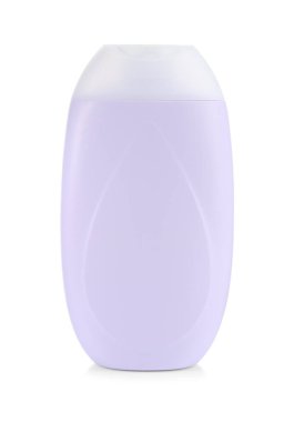 Banyo köpüğü şişesi beyaza izole edilmiş.
