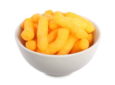 Beyazların üzerine izole edilmiş bir sürü lezzetli mısır gevreği.