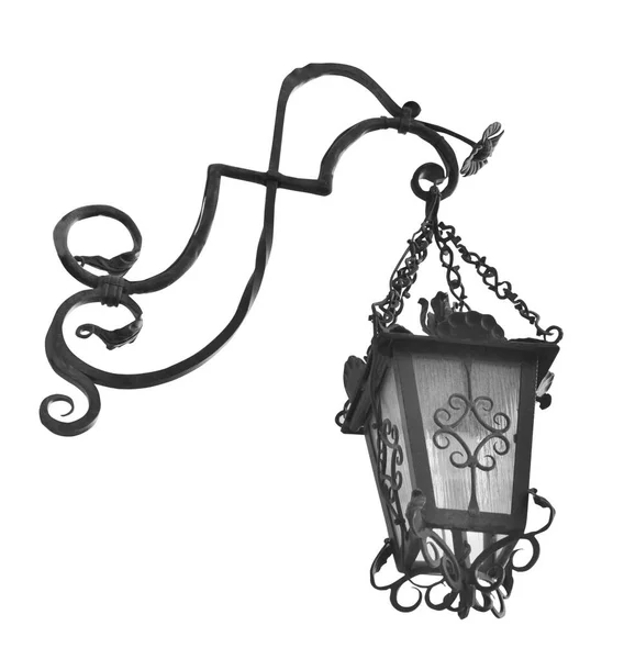 Piękna Lampa Uliczna Stylu Retro Białym Tle — Zdjęcie stockowe