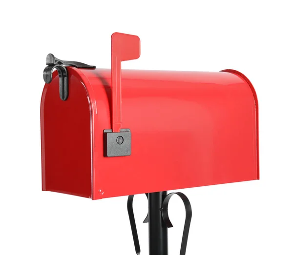 Uma Caixa Letra Vermelha Fundo Branco — Fotografia de Stock