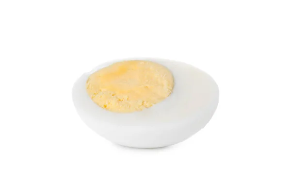 Połowa Świeżego Jajka Twardo Wyizolowanego Białku — Zdjęcie stockowe