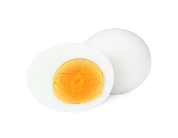 Свежие Очищенные Яйца Белом Фоне — стоковое фото