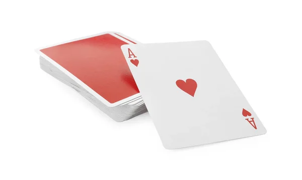 Deck Playing Cards White Background — Stock Photo, Image