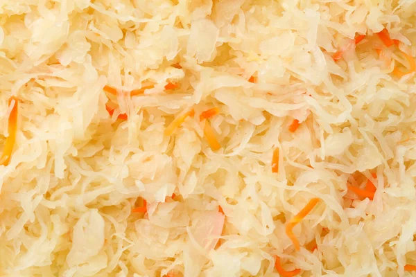 Tasty Fermented Cabbage Carrot Background Top View — 스톡 사진