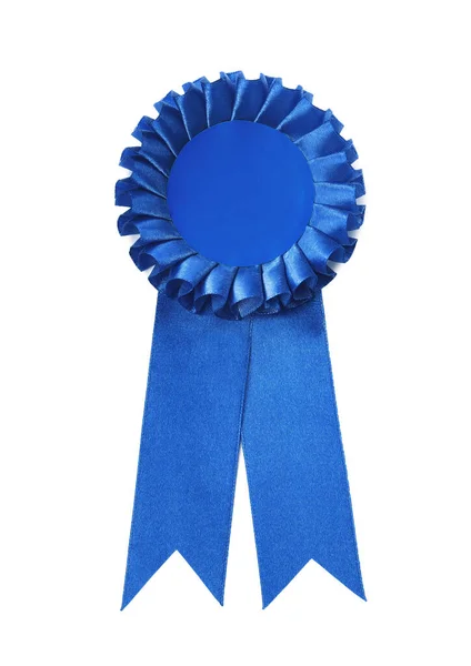 One Blue Award Ribbon Isolated White — Stok fotoğraf