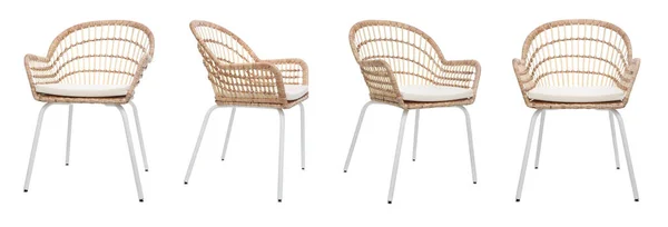 Set Stylish Chairs White Background Banner Design — 스톡 사진
