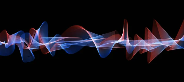 Ілюстрація Динамічних Звукових Хвиль Чорному Тлі Дизайн Прапора — стокове фото