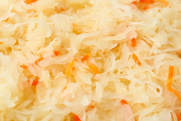 Tasty Fermented Cabbage Carrot Background Closeup — 스톡 사진