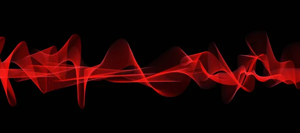 Illustration Dynamic Sound Waves Black Background Banner Design — 스톡 사진