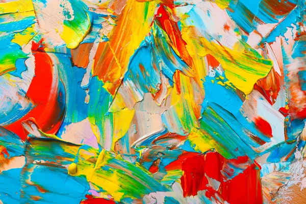 Nahaufnahme Der Künstler Palette Mit Gemischten Hellen Farben Als Hintergrund — Stockfoto