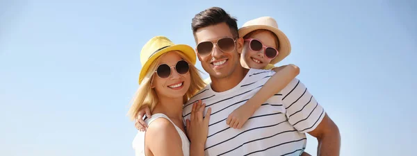 Happy Family Spending Time Together Outdoors Banner Design — Fotografia de Stock