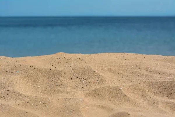 Closeup View Sandy Beach Sea Sunny Day — Stock Photo, Image