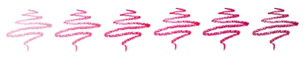Σετ Πινελιές Από Διάφορα Όμορφα Μολύβια Χειλιών Λευκό Φόντο Σχεδιασμός — Φωτογραφία Αρχείου