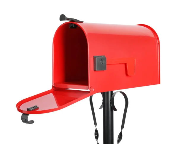 Beyaz Arkaplanda Kırmızı Posta Kutusu — Stok fotoğraf