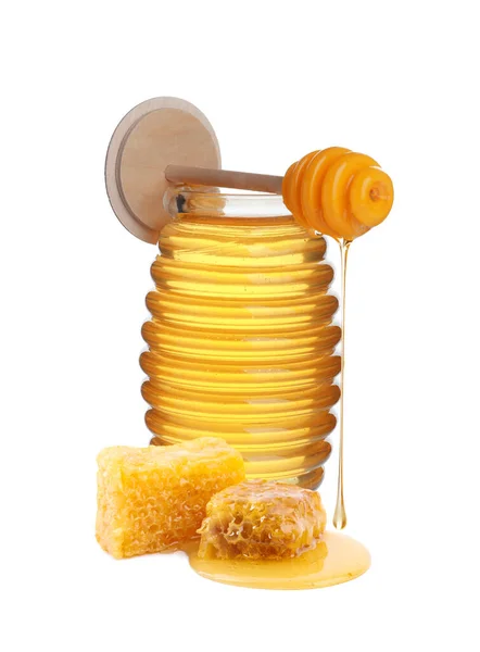 Tasty Natural Honey White Background Organic Product — Foto Stock