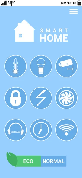 Scherm Van Mobiele Telefoon Met Smart Home App Illustratie Automatische — Stockfoto