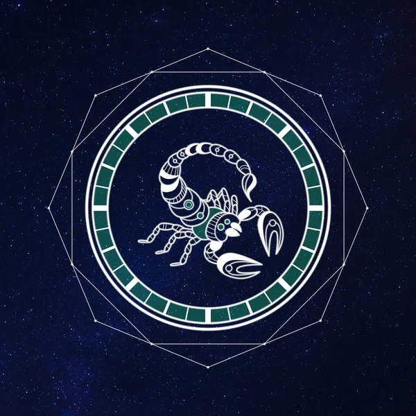 Scorpio Zodiac Sign Beautiful View Starry Sky Night Illustration — 图库照片