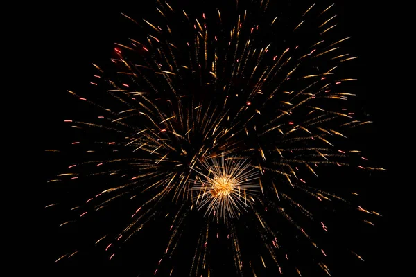Beautiful Bright Fireworks Lighting Night Sky — Stock Photo, Image