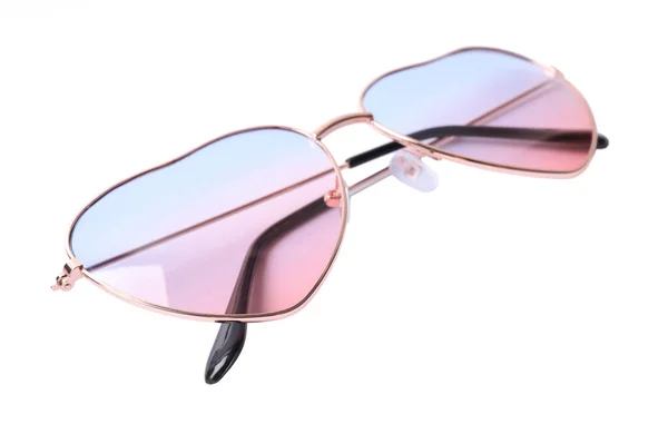 Heart Shaped Sunglasses Isolated White Sun Protection — 스톡 사진