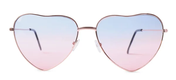 Heart Shaped Sunglasses Isolated White Sun Protection — Stockfoto