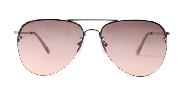 New Stylish Aviator Sunglasses Isolated White — Stockfoto