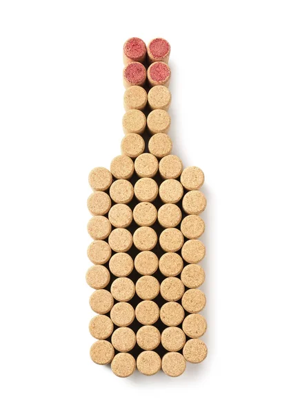 Wine Bottle Corks Isolated White Top View — Photo