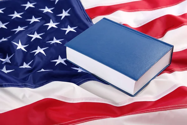 Blue Hardcover Book National American Flag — Foto de Stock