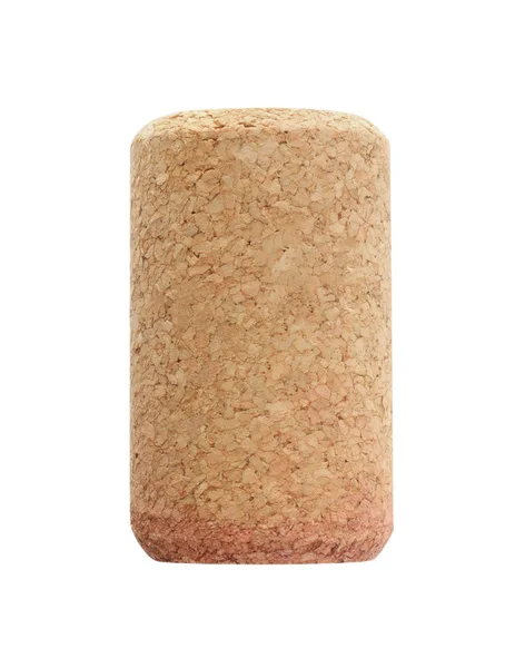One Wine Bottle Cork Isolated White Top View — Foto de Stock