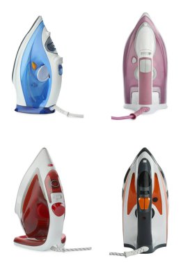 Beyaz arkaplanda modern ütülerle ayarla