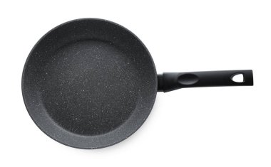 Yeni yapışmaz kızartma tavası üzerine beyaz izole