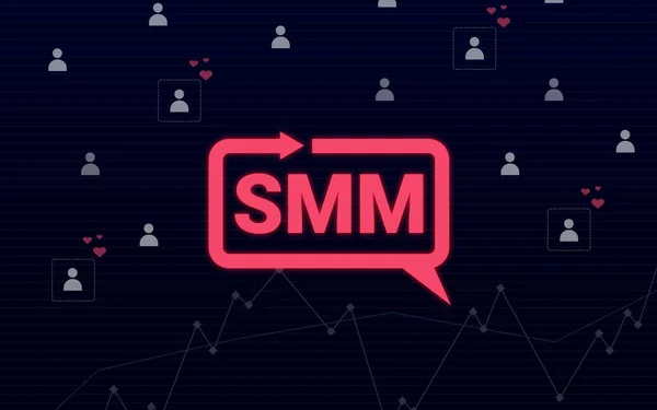 Abbreviation Smm Social Media Marketing Black Background Illustration — Stock Photo, Image