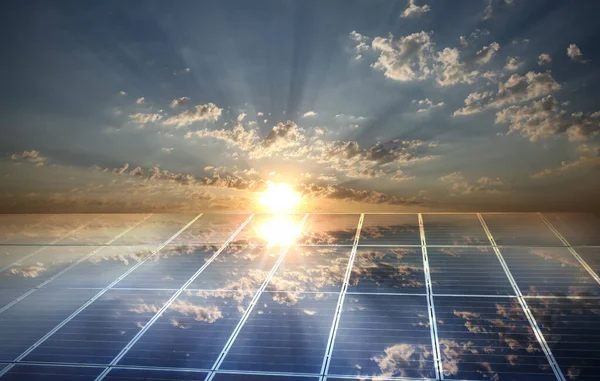Солнечные Панели Установлены Открытом Воздухе Альтернативный Источник Энергии — стоковое фото