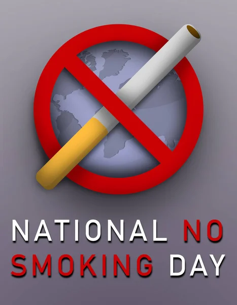 National Smoking Day Prohibition Sign Cigarette Grey Background Illustration — стокове фото