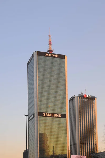 Warsaw Poland March 2022 Samsung Service Center Centrum Lim Skyscraper — Stock fotografie