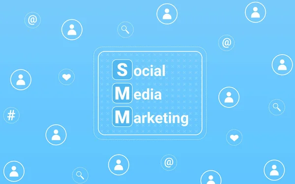 Abbreviation Smm Social Media Marketing Light Blue Background Illustration — Stock Photo, Image