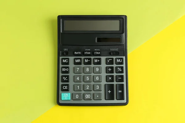 Modern Calculator Color Background Top View — ストック写真