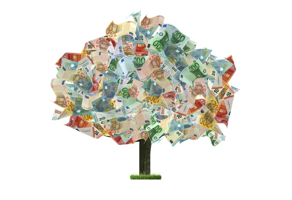 Money Tree White Background Concept Financial Growth Passive Income — Φωτογραφία Αρχείου
