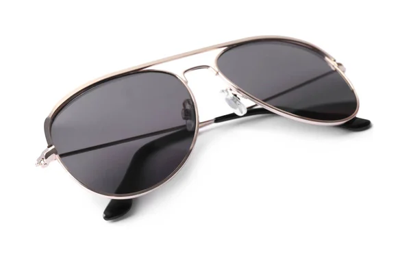 New Stylish Aviator Sunglasses Isolated White — Foto Stock