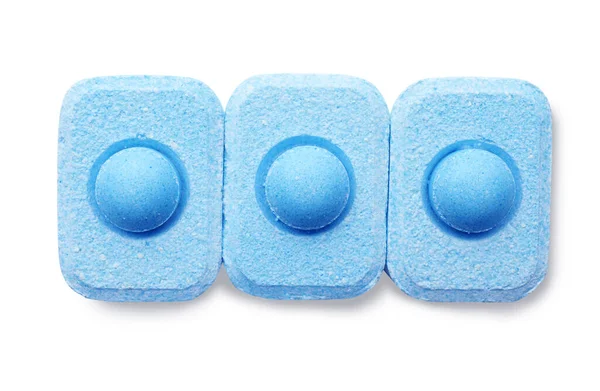 Beyaz Arkaplanda Yumuşatıcı Tabletleri Üst Görünüm — Stok fotoğraf