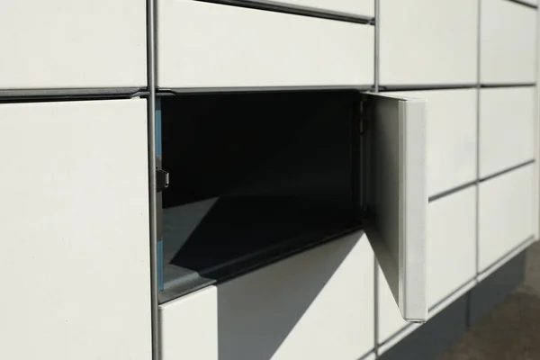 Modern Parcel Locker Open Box Closeup View — Φωτογραφία Αρχείου