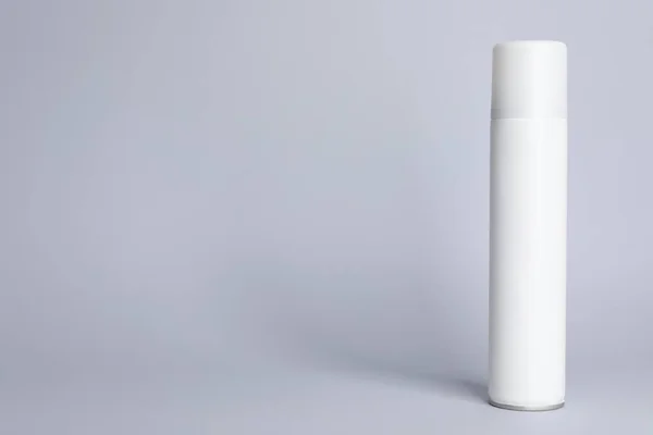 Bottle Dry Shampoo Grey Background Space Text — Foto de Stock