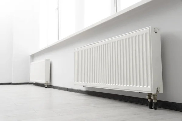 Modern Radiators Room Central Heating System — Zdjęcie stockowe